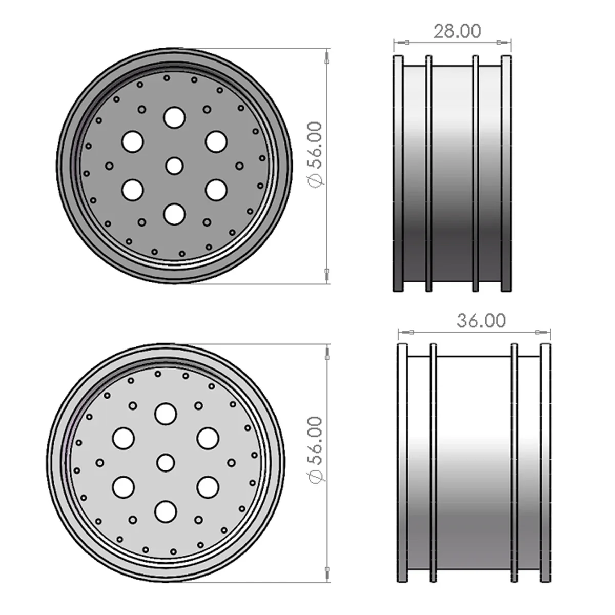 Aluminum Front Rear Wheels Rim for Tamiya SuperShot Super HotShot Super Sabre BigWig Boomerang 1/10 RC Buggy Car