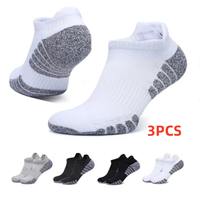 3pairs Thickened Towel Bottom Running Socks Mesh Boat Socks Non-slip Breathable Sports Socks Low Cut Men's socks Women's Socks