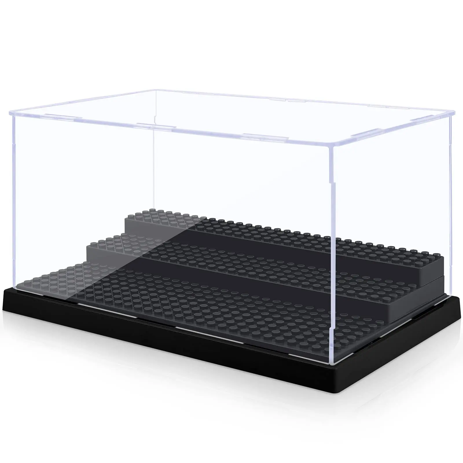 

Minifigure Display Case for LEGO Action Figures Blocks,Clear Dustproof Acrylic Display Box Storage with 3 Movable Steps Gifts