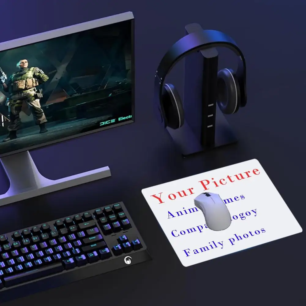 Custom Small mouse pad rubber anti-slip portable laptop mousepad edge-locked durable desk mat office gaming accessorys DIY