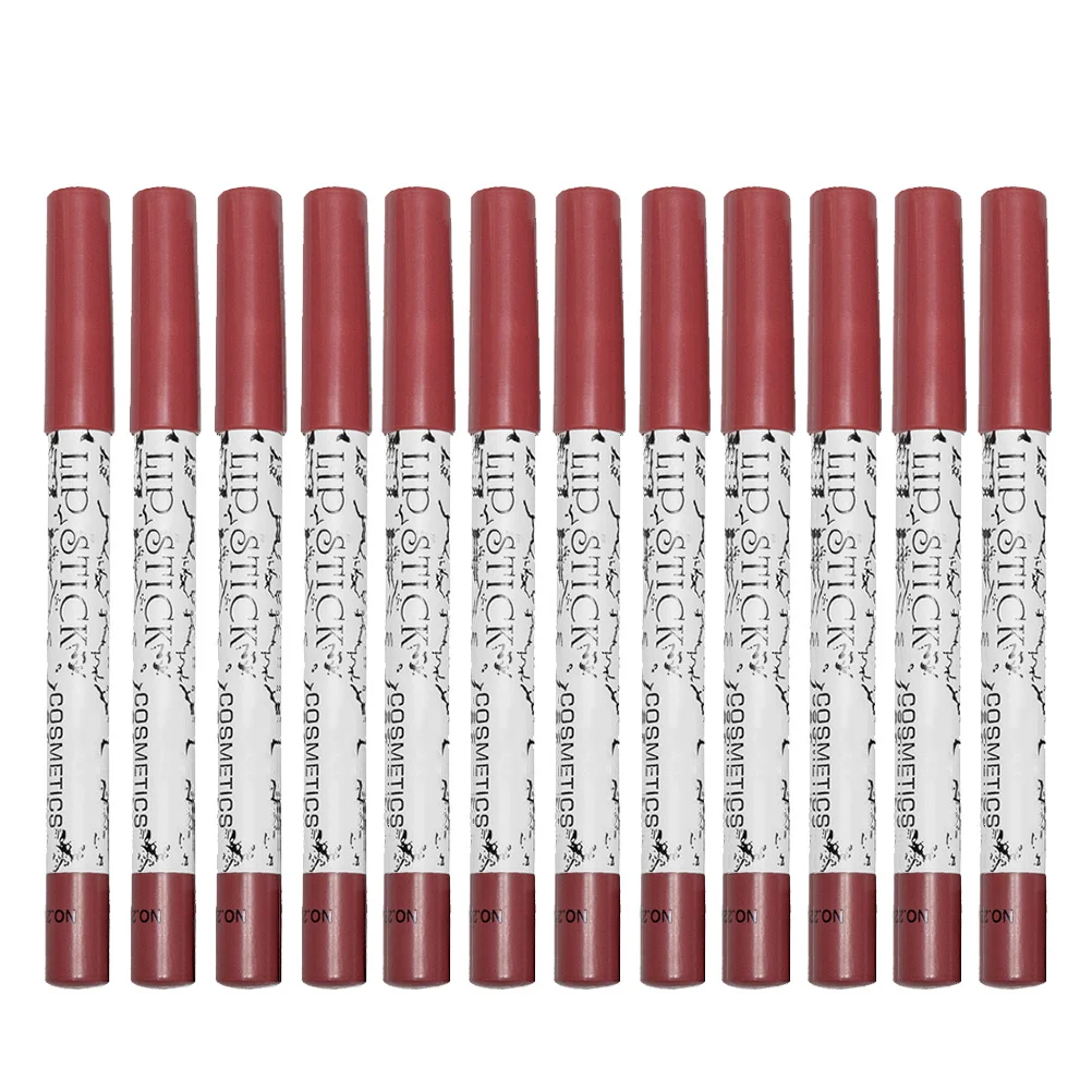 Zestaw 12 kredek do ust, 12 kolorów, trwałe, łatwe do ostrzenia, do precyzyjnego makijażu ust.