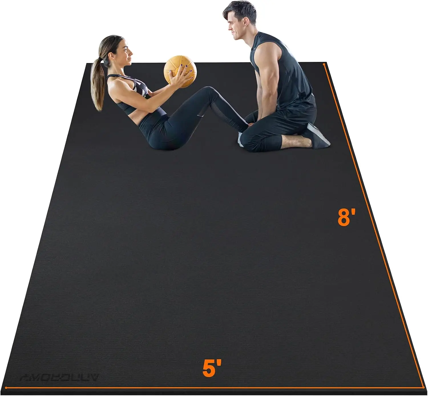 Large 8'x5' & 12'x6' Exercise Mat for Home Gym, Heavy Duty Workout Flooring, Yoga Fitness