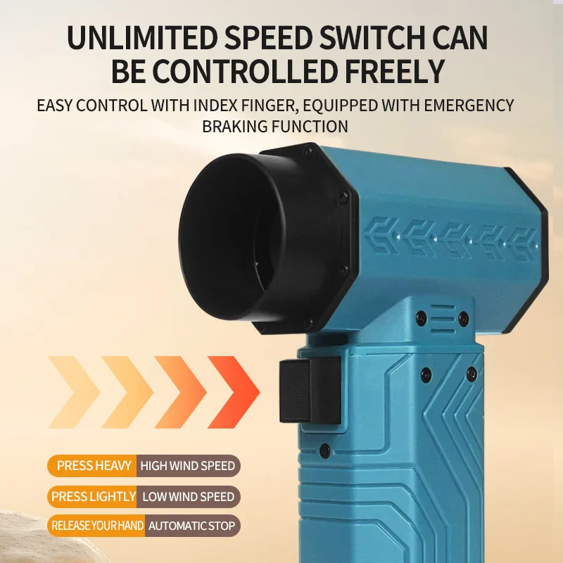 منفاخ هواء بمروحة نفاثة قوة نفخ قوية 700 جرام منفاخ غبار قوي سرعة الرياح 70 متر/الثانية مروحة توربو قابلة لإعادة الشحن 10000 مللي أمبير في الساعة ﻿