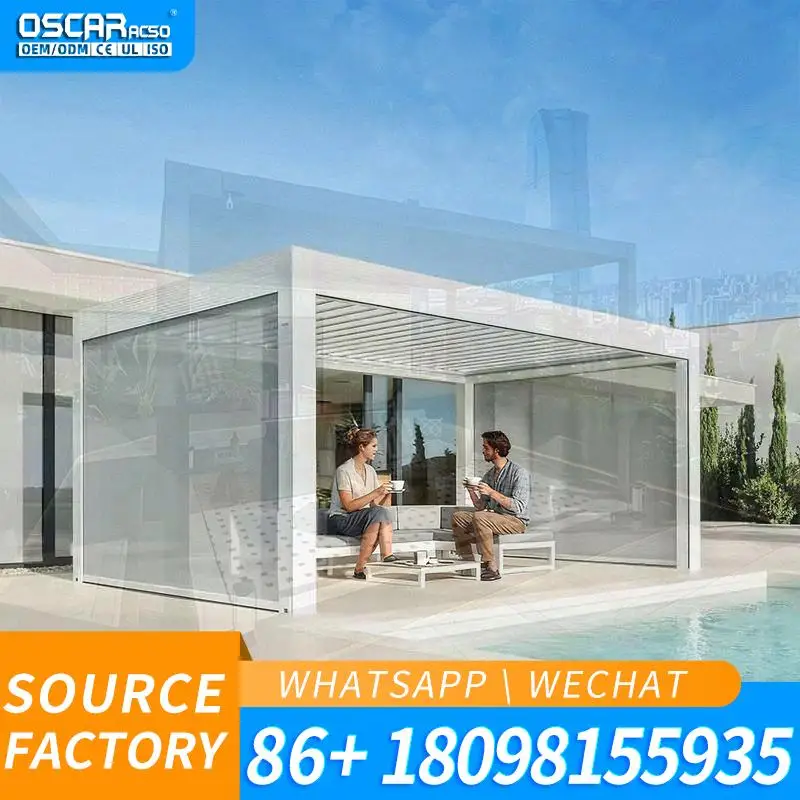 3x3 3x4 4x3 4x4 4x5 4x6 6x3 6x4 6x5 6x6m Modern European Outdoor Aluminium Louvered Shading Structure Patio Shelter for Garden B