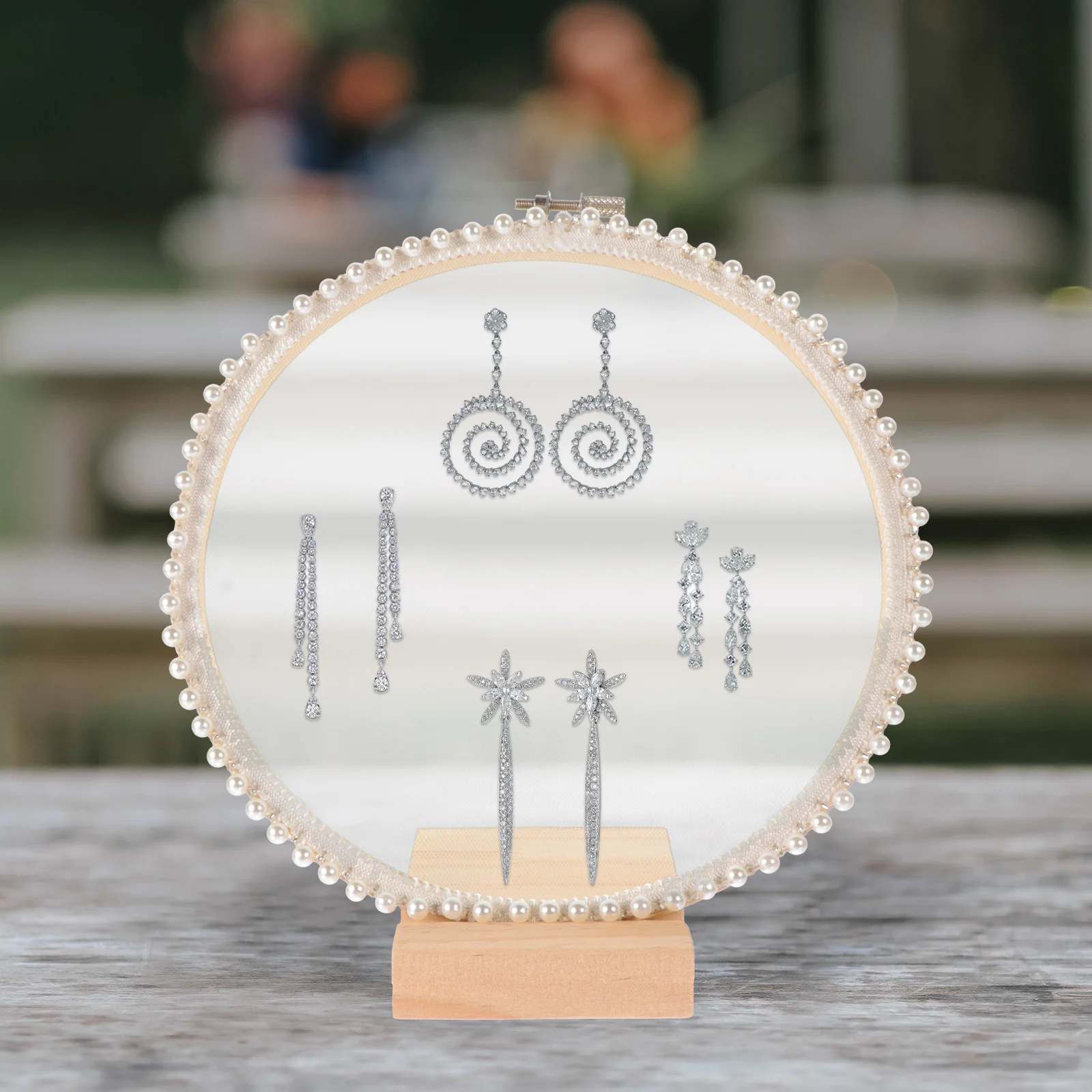 

Подставка для кружевных сережек, деревянная многофункциональная стойка для ювелирных изделий для держателя сережек, декоративная витрина, аксессуар