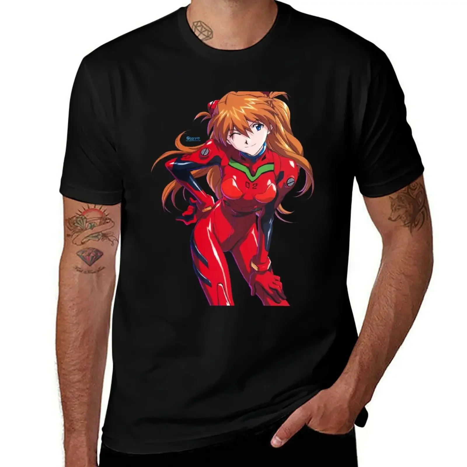 Asuka Langley Sohryu Футболка Блузка Графические футболки для мальчика мужские дизайнерские футболки