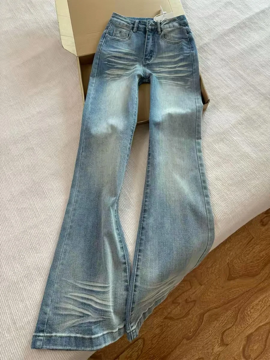 

Blue Skinny Jeans Women's Summer Thin New Loose Not Legging Dragging Hoof Pants Casual High Waist Wide Leg Denim Jeans