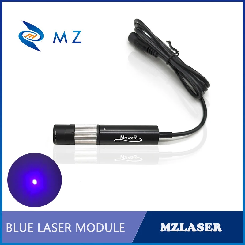 Modèle de diode laser en verre bleu, mise au point réglable, machine de qualité industrielle, laser à points, D16mm, 405nm, 50mW, 100mW, 200mW, CW