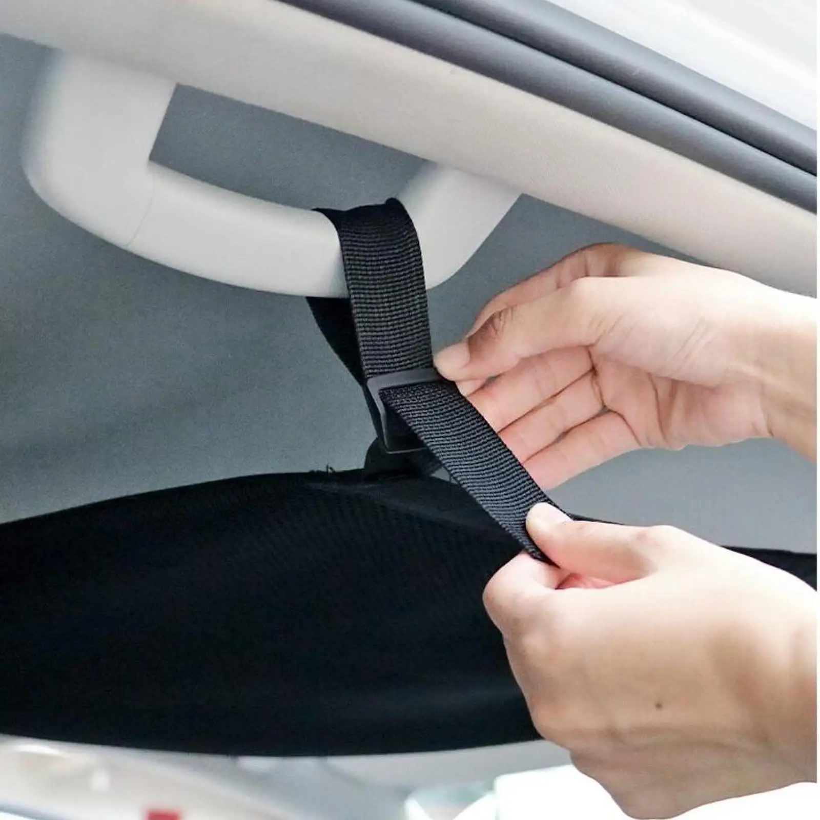 

Car Roof Storage Organizer with Zippered Mesh Pocket Vehicle Interior Cargo Net for Long Road Trip Essentials