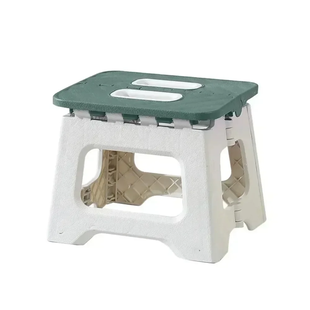 1pcs Lightweight Folding Step Stool Multi Purpose Handheld Thickened Footstool Non-Slip Plastic Small Benches Kitchen
