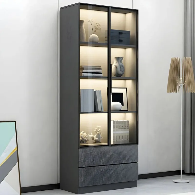 -For Luxury New Modern Children Kids Book Shelf Bookshelf Design File Wall Cabine Glass Door Bookcase Wood Bookshelf& - view 3
