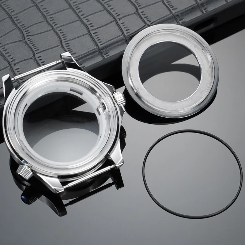 حافظة ساعة ذاتية الصنع لسلسلة أوميغا سيماستر حافظة من الفولاذ المقاوم للصدأ مخصصة لملحقات علبة الساعة المصنوعة من الفولاذ المقاوم للصدأ لحركة NH35/36 #3