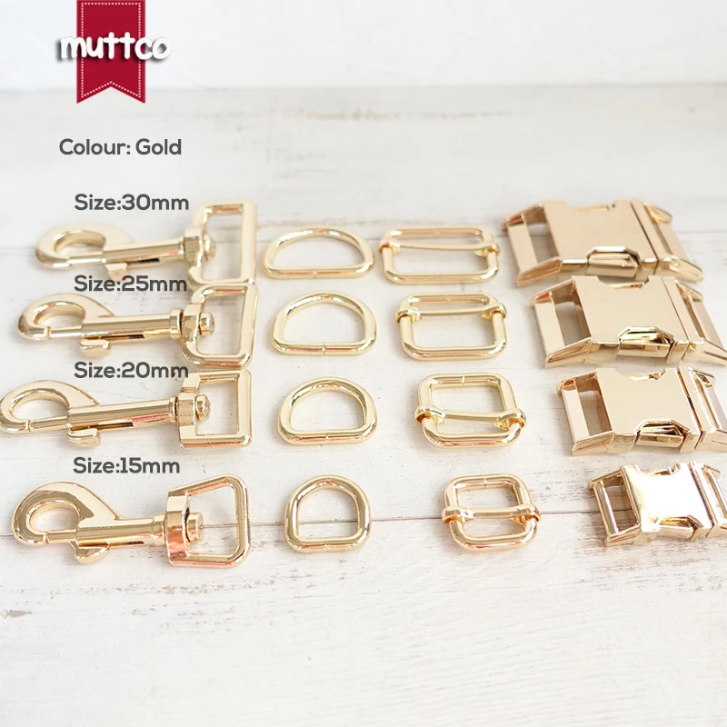 1set (metal buckle+adjust buckle+D ring+metal dog clasp/set) 15,20,25,30mm webbing zinc alloy DIY dog collar accessory 4 colors