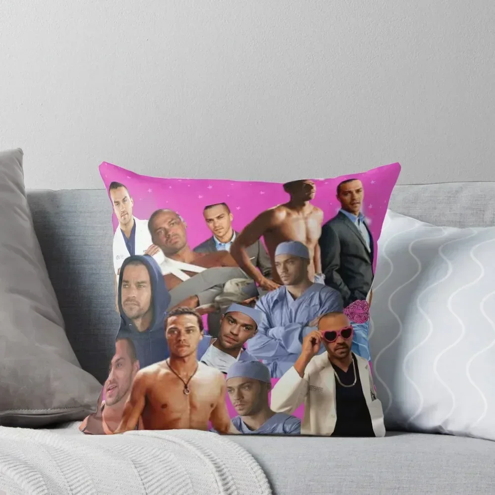 

Jackson Avery Collage Throw Pillow Christmas Pillow Cases Pillows Aesthetic Custom Cushion Photo Room decorating items pillow