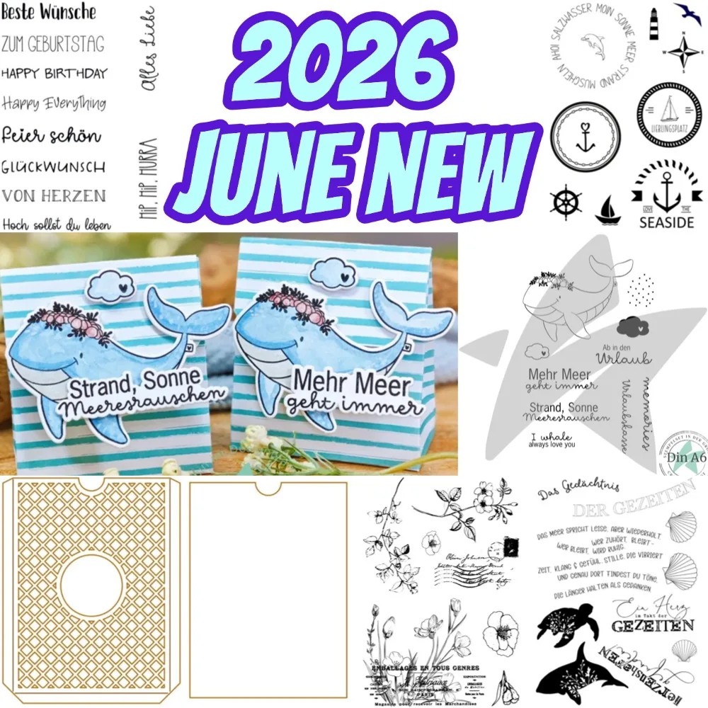 2026 Neue Delphin-Stempel Metall-Stanzformen für DIY Scrapbooking Bastelarbeiten Fotoalbum-Vorlage Handgemachte Dekoration