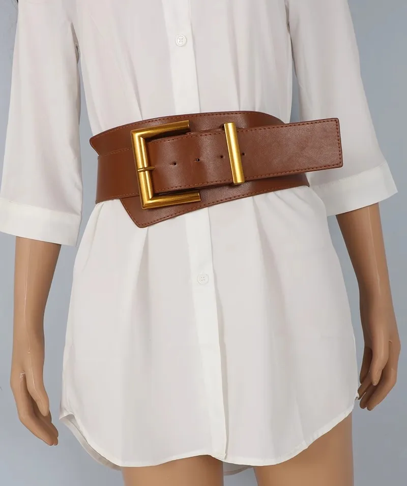 Women's Fashion  PU Leather Corset Female Cummerbund Coat Waistband Dress Decration Wide Belt  J198