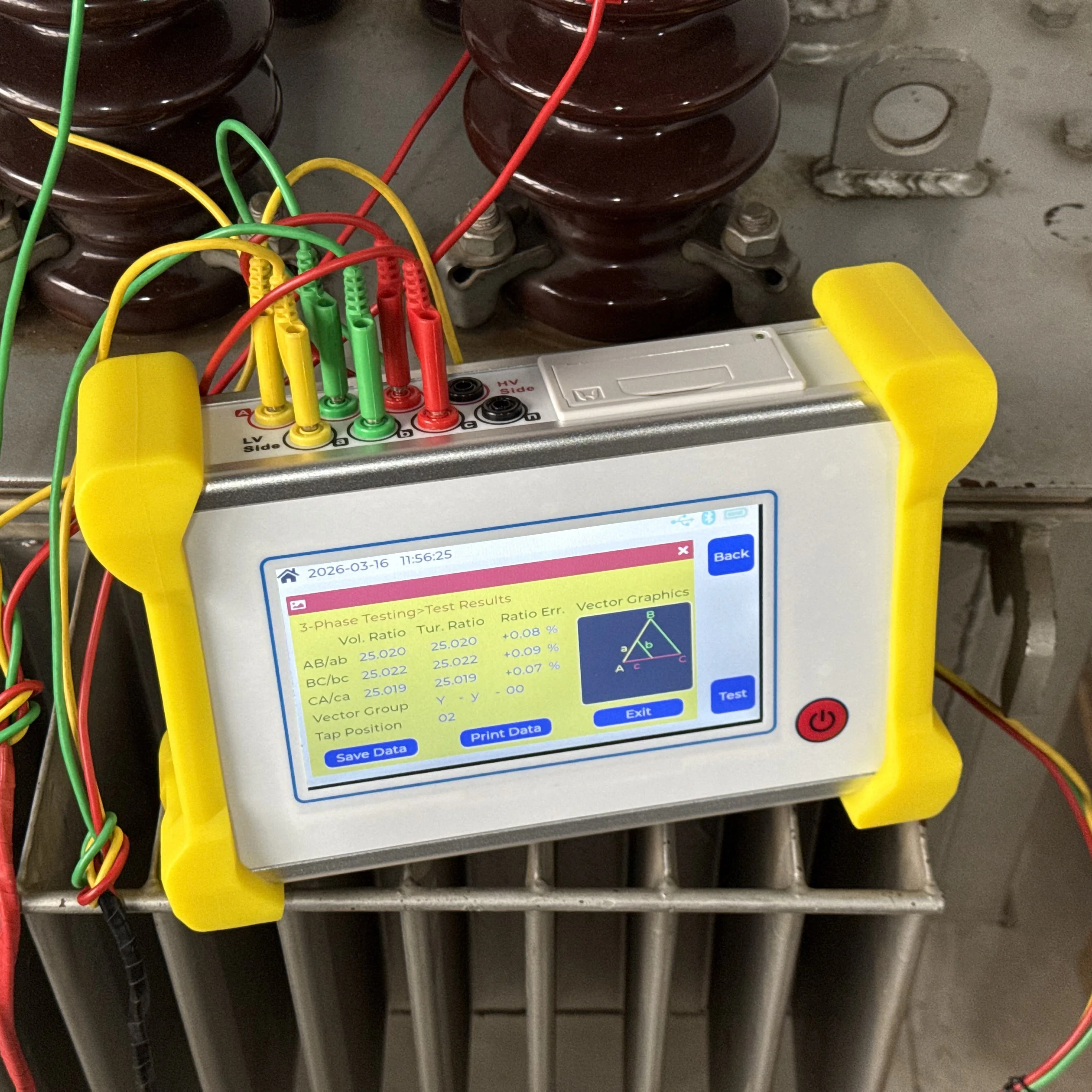 High/Low Voltage Reversal Alert Handheld Transformer Turns Ratio Tester TTR With Neutral Point CT Ratio Polarity Test Function