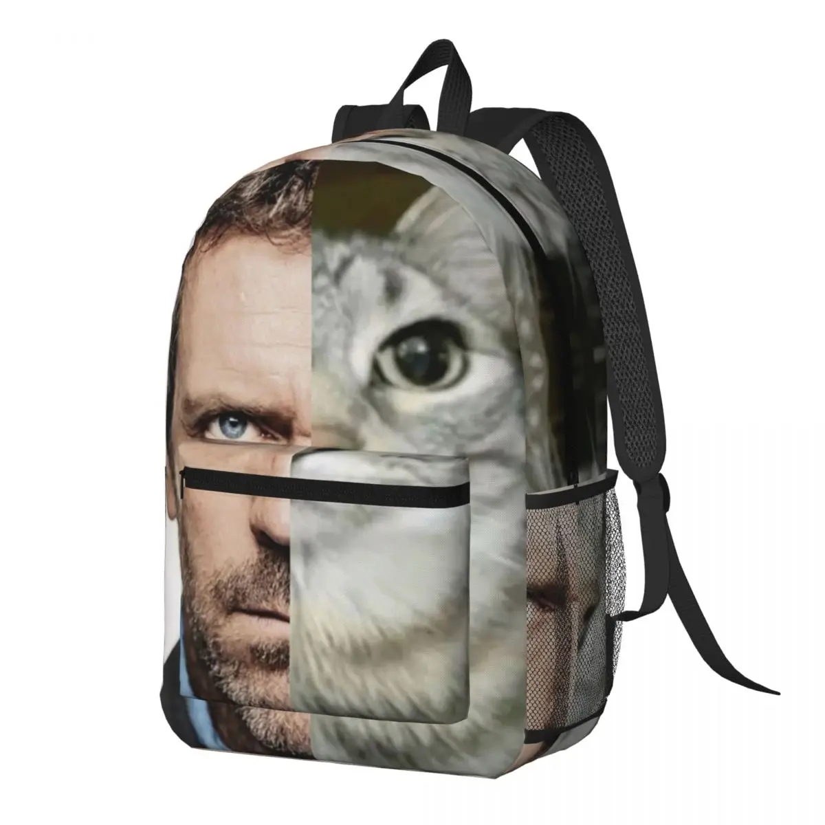 

House MD Cat Meme Backpack Daypack Large Capacity Kids BookBag School Bag Shoulder Bags for Men Women