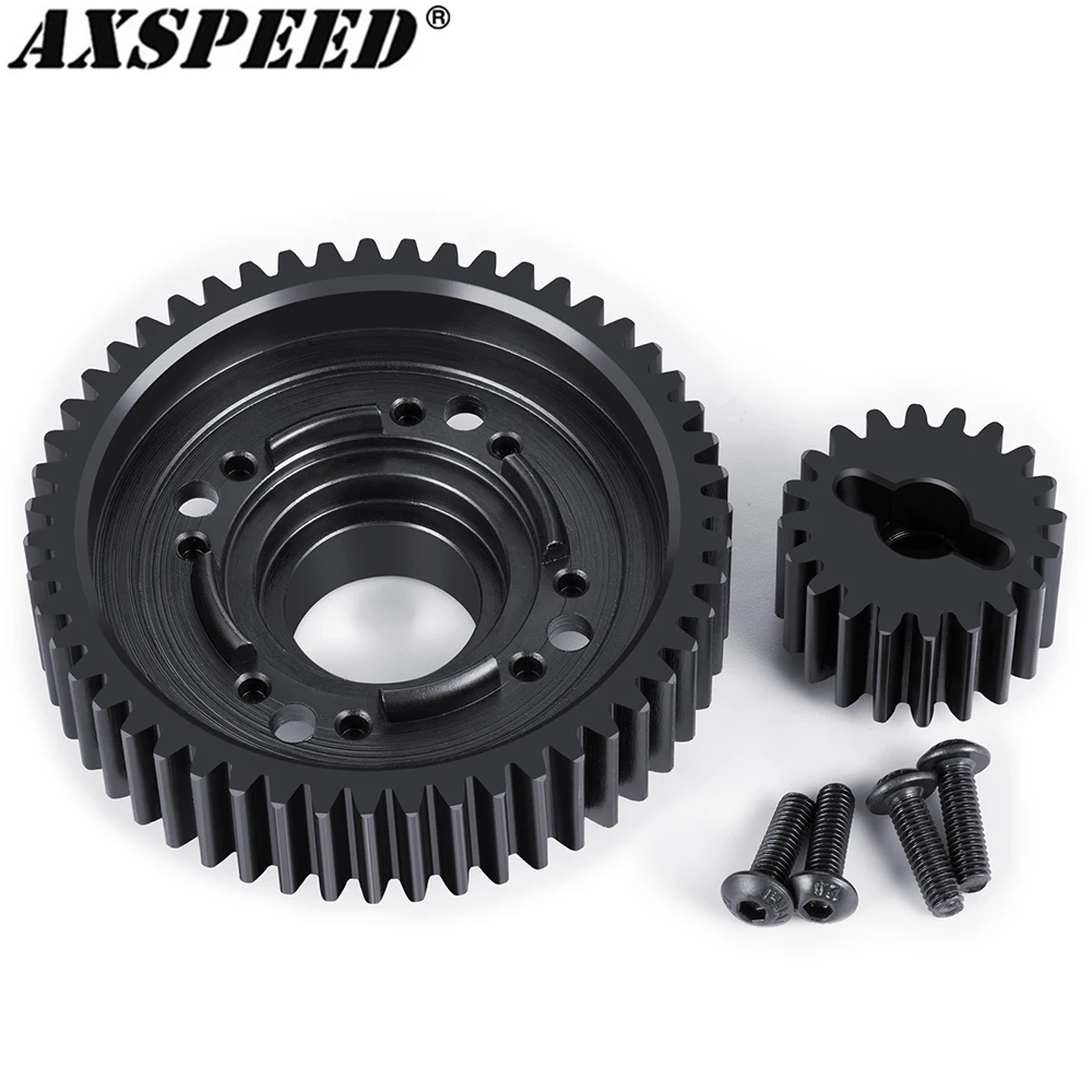 AXSPEED Steel Centre Differential 51T Output Gear and 20T Input Gear for 1/6 XRT 1/5 X-MAXX 8S Monster Truck Parts