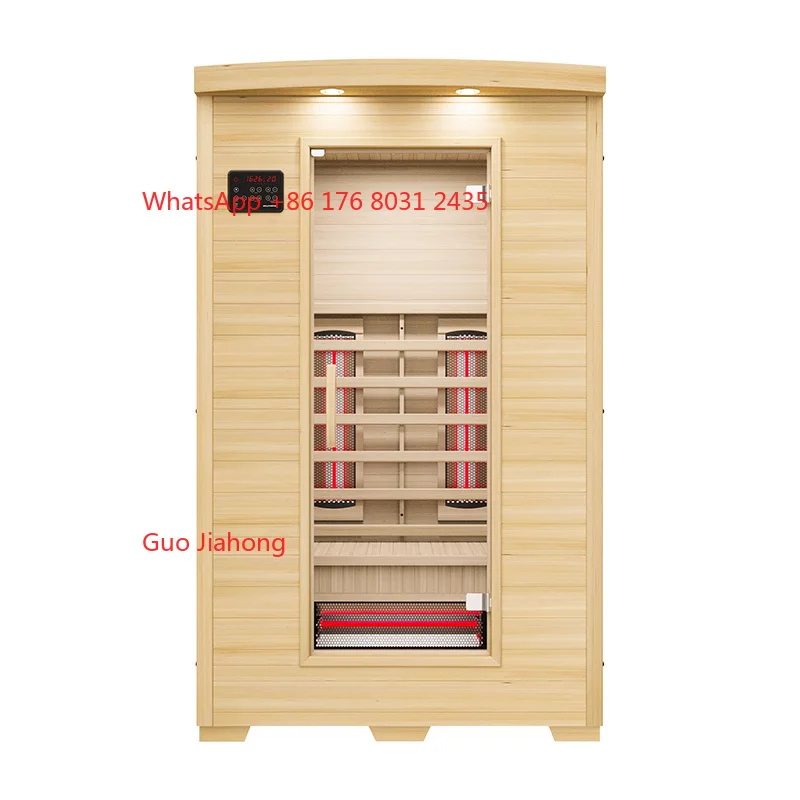 

Modern Indoor 2 Person Sauna Rooms Full Spectrum Wooden Hemlock Cedar Red Light Sauna Room