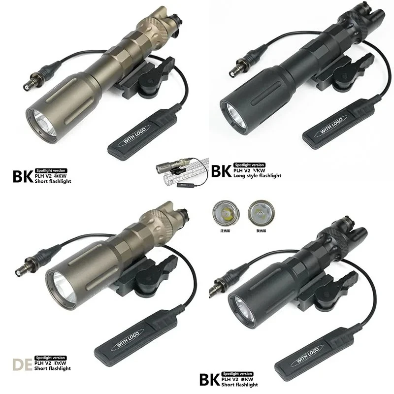 

Тактический металлический фонарь для страйкбола OK--W PLH-V2, охотничий прожектор, тактический фонарь с двойной функцией, с кнопочным переключателем, подходит для 21-мм планки