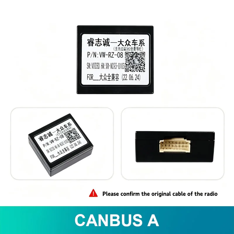 For Volkswagen Passat/MAGOTAN/POLO/Golf 7 Video PlayerCar Radio Stereo Wiring Harness Cable Adapter Canbus Android