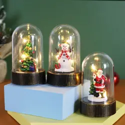 Glowing Christmas Desktop Decoration Lantern Snowman Christmas Tree Christmas Snow Globe Lamp Battery Operated Santa Claus