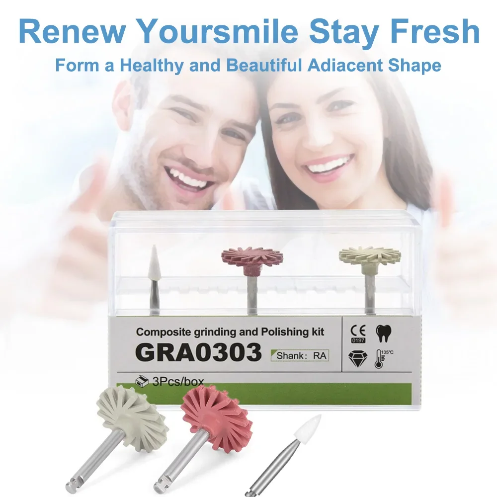 

SYJH 3 шт./компл. GRA0303 RA набор для шлифовки и полировки зубов, композитный силиконовый резиновый полировальный диск/колесо, инструменты для полировки стоматолога