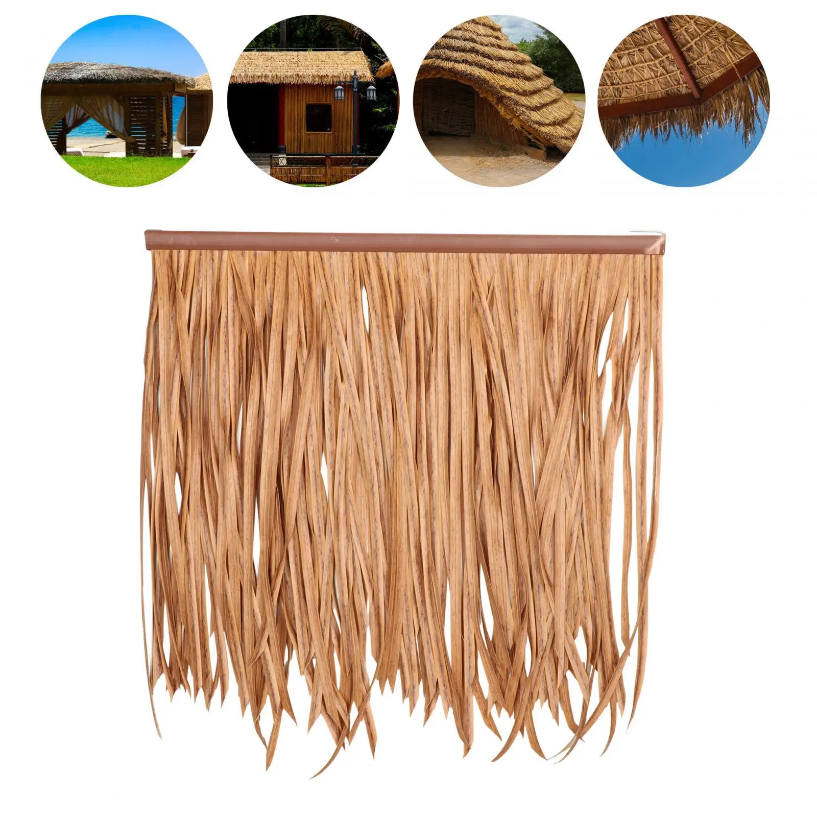 Synthetic Straw Roof Thatch Fire Retardant DIY Crafts Low Noise Synthetic Thatch Roof Decor for Bar Outdoor Hut Garden Fence