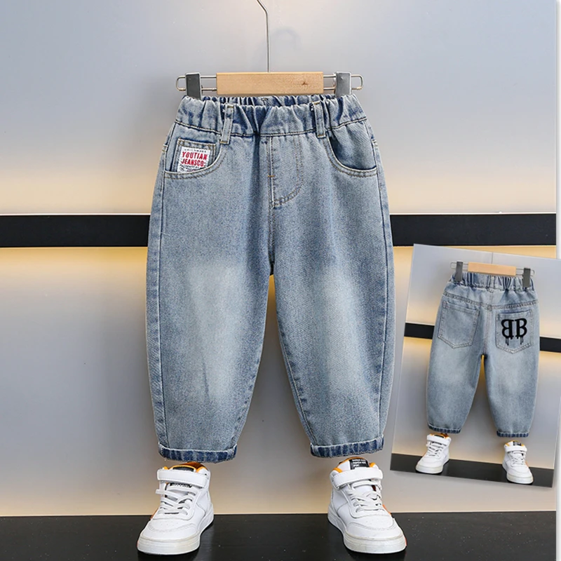 

Children's Denim Jeans 2024 Spring and Autumn Clothes Boys Casual Loose Pants Girls Trousers Boys Jeans 2-10 Years