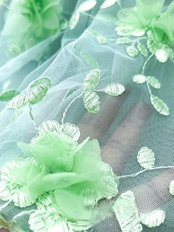 Feminine Beautiful Three-dimensional Flower Mesh Gauze Skirts Women's 2025 Summer New Skirts Long Skirt Embroidered Long Skirt