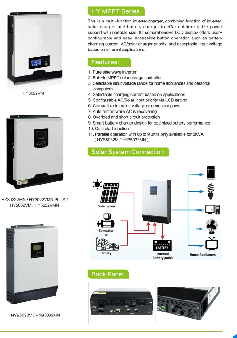 8000W DC AC Solar Inverter 192V 50A MPPT Off Grid Solar Inverter for Home Solar System