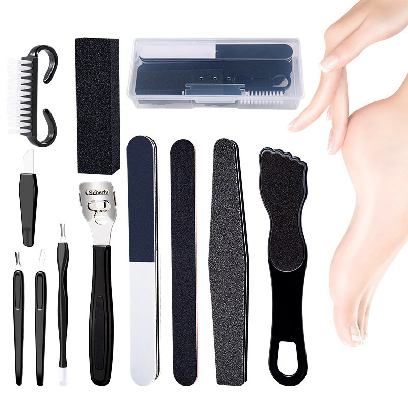 Professionele voetverzorgingsset pedicure tools set roestvrijstalen voet rasp voet dode huid verwijderaar schone teennagel verzorgingsset