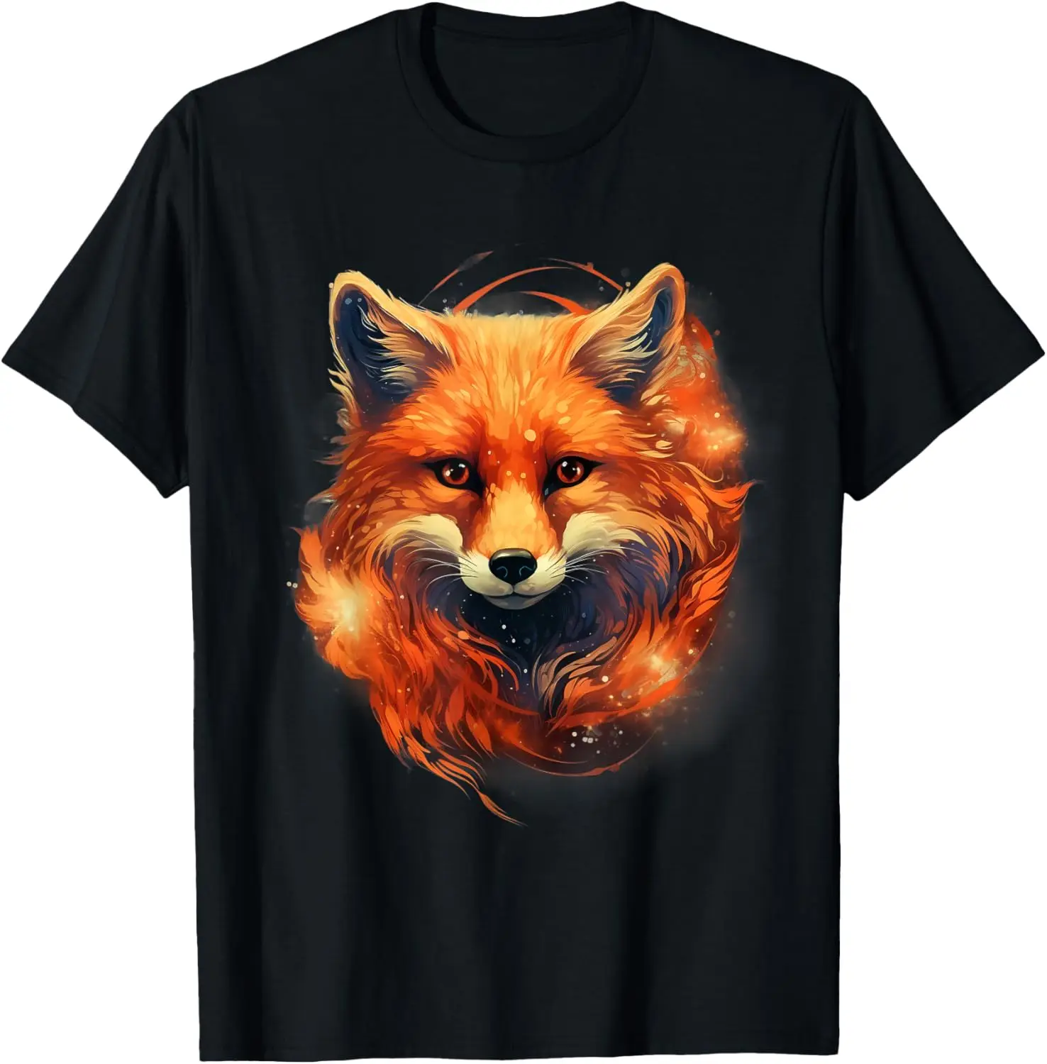 

Футболка с портретом огненной лисы и графикой, дышащая хлопковая футболка с короткими рукавами, подарок для любителей дикой природы