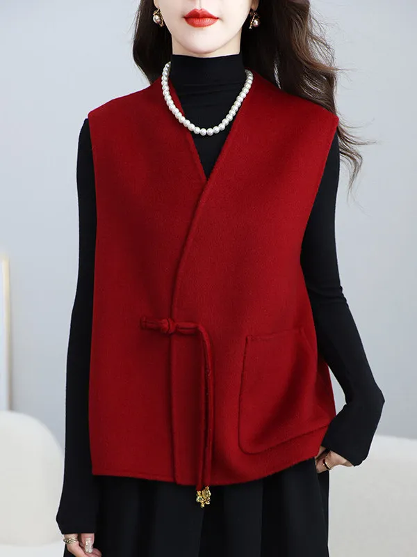 

Женский жилет больших размеров в стиле ретро, повседневный, универсальный, теплый, с V-образным вырезом, на одной пуговице, верхняя одежда