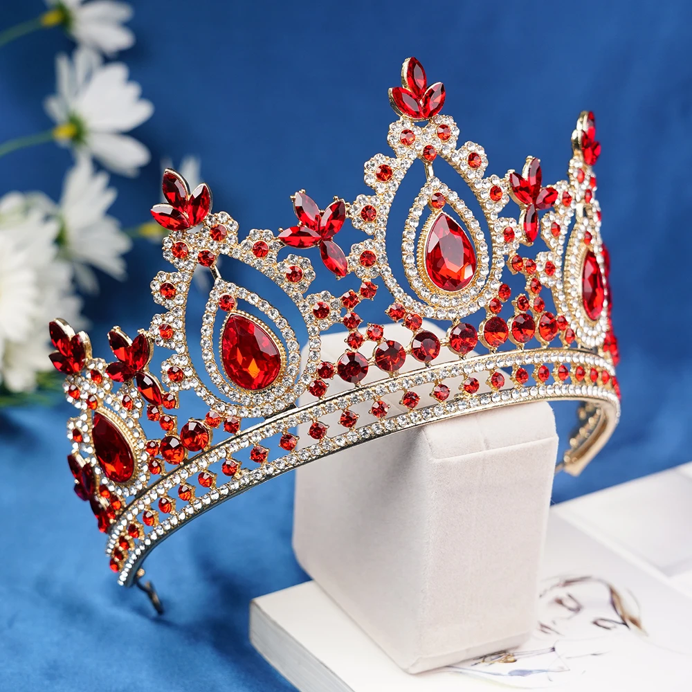 الفاخرة الراقية كريستال تاج خوذة الملكي الملكة الزفاف تيارا مأدبة غطاء الرأس حزب ثوب مجوهرات إكسسوارات الشعر