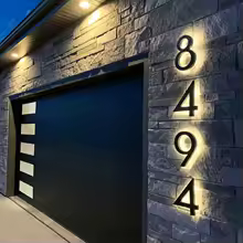 Metal 3D LED House Number Light Outdoor