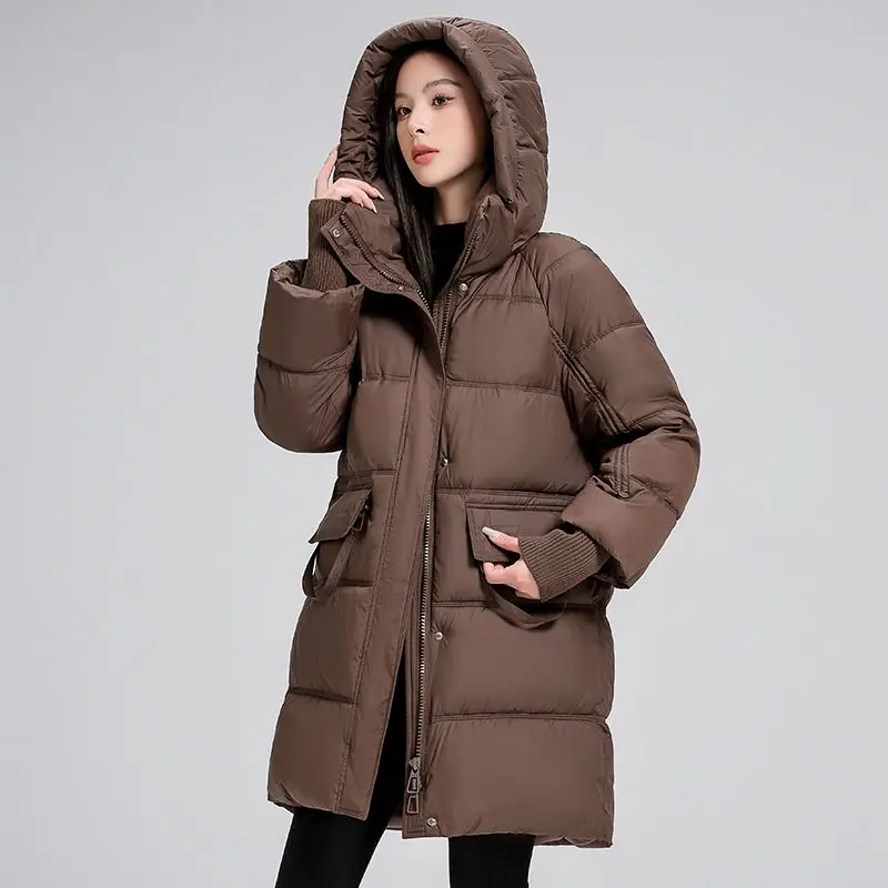 

Winter New Fashion Women's Down Cotton Jacket Hooded Warm Slim Fit Windproof Jacket