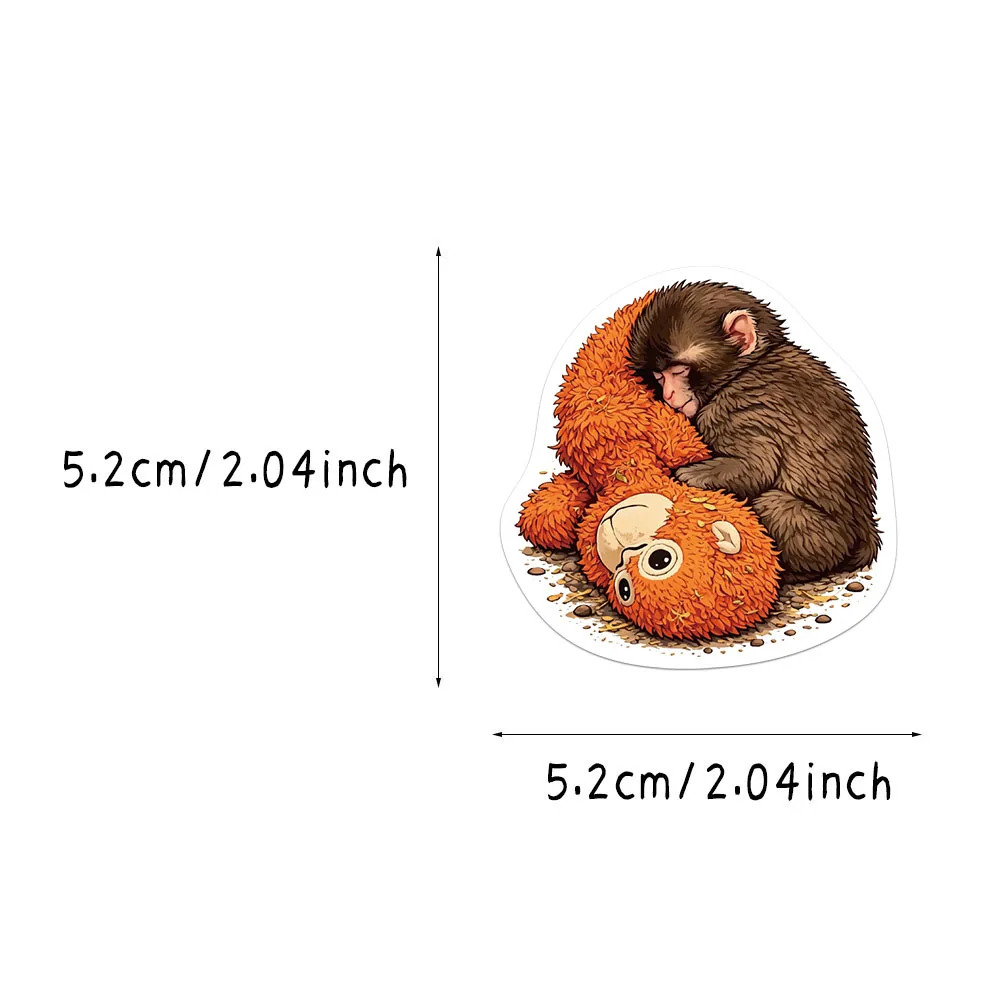 50PCS Creative Punch Monkey PET Transparent Material Stickers Exquisite DIY Phone Case Personalized Decorative Stickers