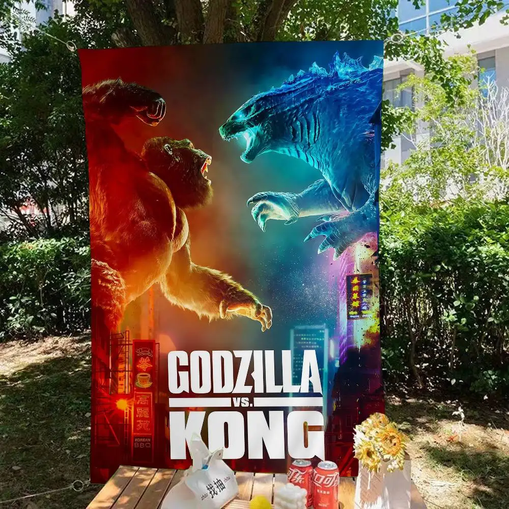 Hot Movies G-Godzillaes-Konges Printed Large Flag Art Science Fiction Room Home Decor Decor Banner