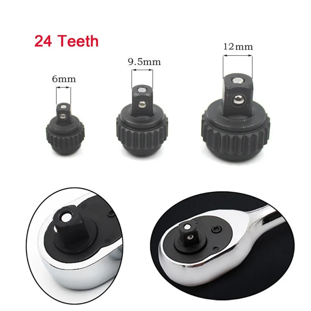 11Pcs Ratchet Socket Wrench Repair Kit 1/4'' 3/8'' 1/2'' 24 Teeth Ratchet Socket Wrench Chrome Plated Plum Spanner Repair Tools