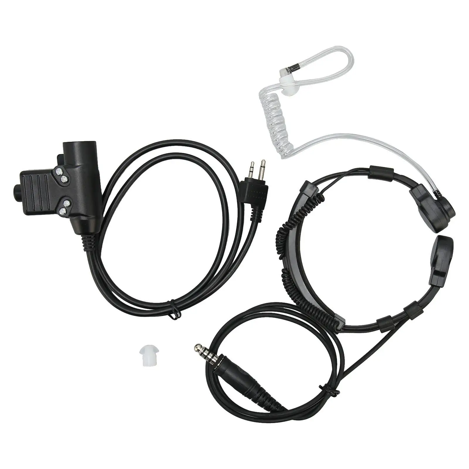 U94 PTT Adapter Military Hands-Free Cable with Throat Mic Earpiece for alan Radios - New!