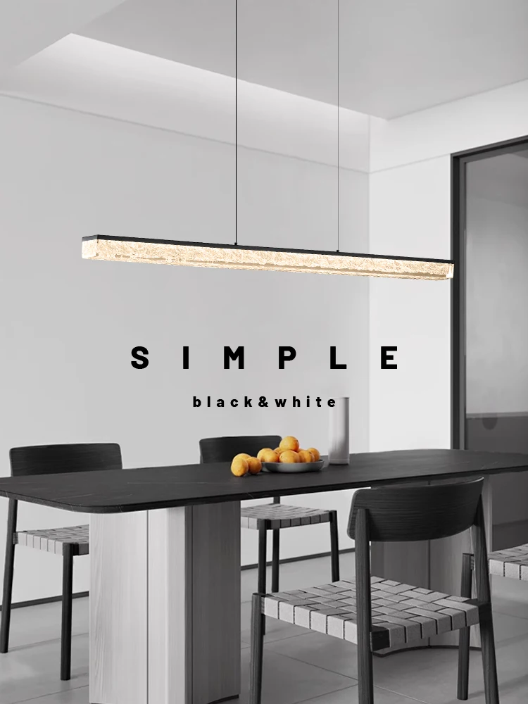 Minimalist restaurant chandelier modern minimalist creative all-copper dining table designer high-end one-word strip light