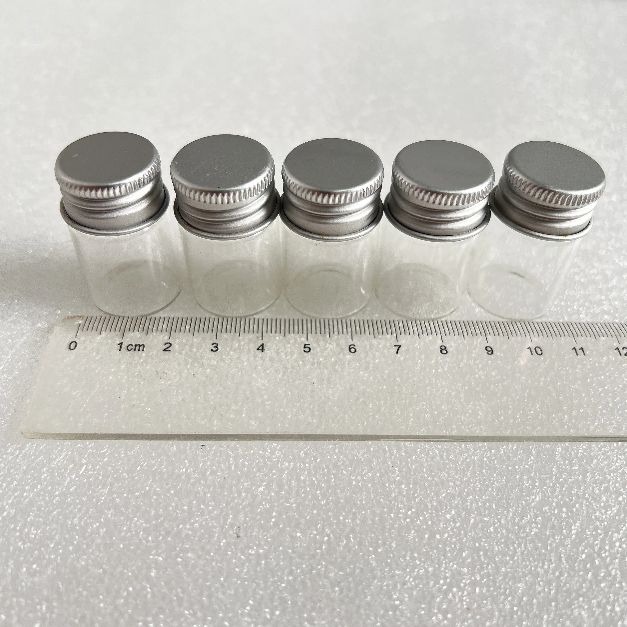 60/140 PCS 7ml Decor Glass Bottles Silver Screw Caps 13×22×35mm Tiny Glass Jars DIY Crafts Decorative Mini Vials