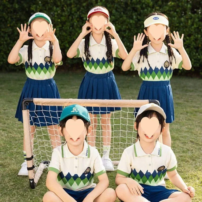 Kindergarten uniforms children's school Short British style class  First grade primary school students school uniforms set