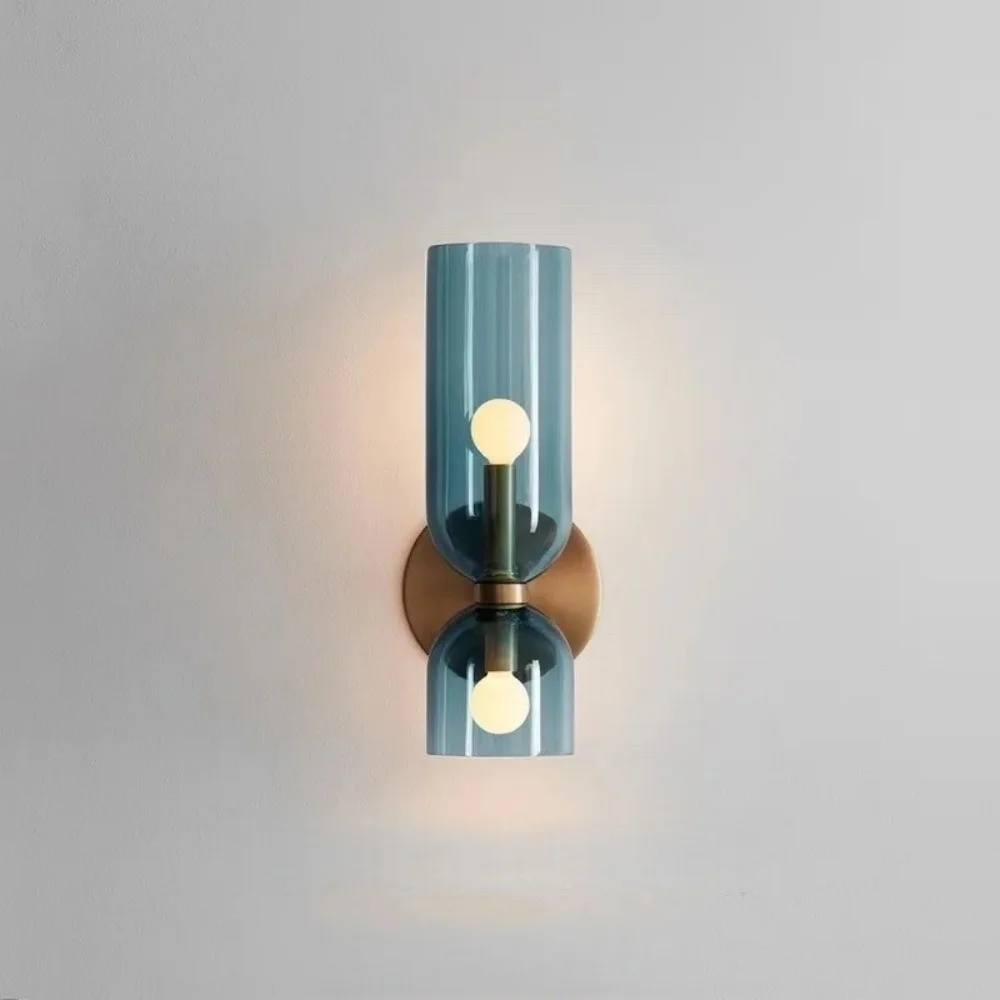 Modern Glass Wall Lamp With Up and Down Lighting Design Wall Lamp Living Bedroom Background Wall Staircase Corridor Decor Light
