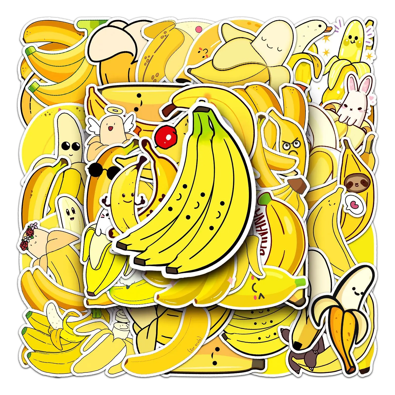 Pegatinas de Graffiti de la serie Banana de dibujos animados, 50 piezas, adecuado para cascos de ordenador portátil, decoración de escritorio, pegatinas DIY, juguetes al por mayor