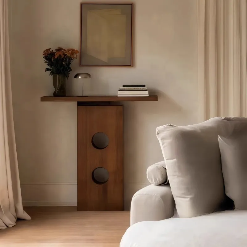 طاولة مدخل من الخشب الصلب على طراز العصور الوسطى B & B مكتب عرض جدار الفندق وممر وابي Safeng ومنصة مدخل سجل المنزل