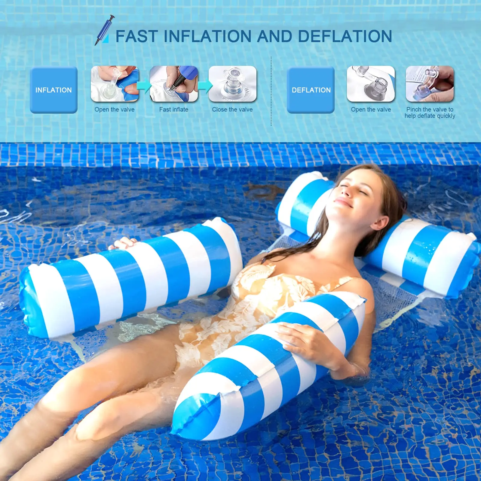 Pool schwimmt für Schwimmbad Stuhl Float Wasser Hängematte aufblasbare Pool Float Pool Hängematte Float für Erwachsene Pool Lounge Float chai