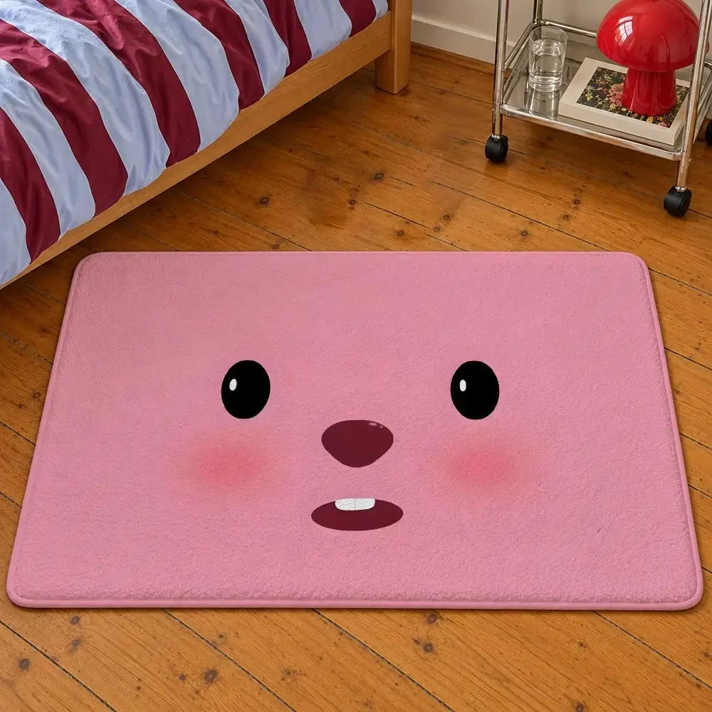 Character Floor Mat Soft Flannel Entrance Loopy Doormat Beaver Non-Slip Washable Rug Zanmang For Bedroom Home Pororo Decor